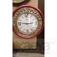 OkaeYa round type wall clock pink color